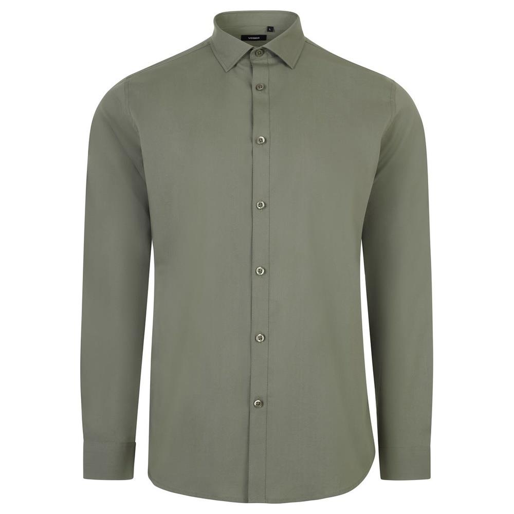 camicia velilla elasticizzata maniche lunga uo cod 405017s verde oliva chiaro s