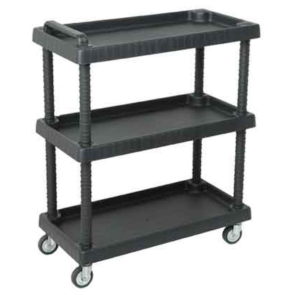carrello portautensili in plastica 3 ripiani cm 75x37,5x92h