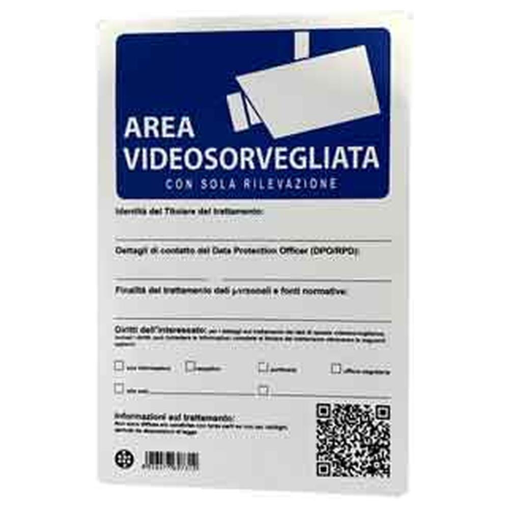 cartello  attenzione area sottoposta a videosorveglianza  20x30 cm