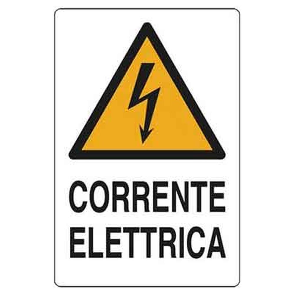 cartello  corrente elettrica  20x30 cm
