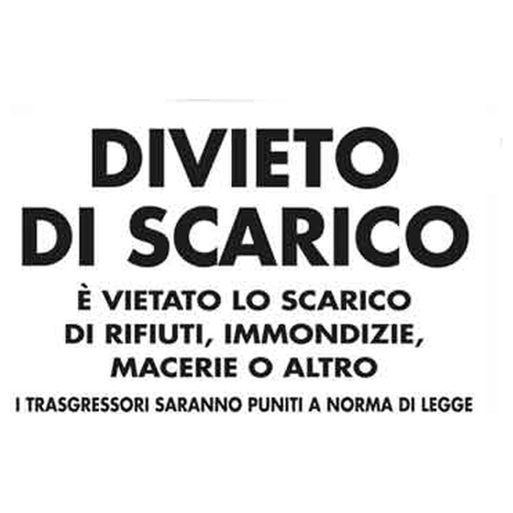 cartello  divieto di scarico  20x30 cm