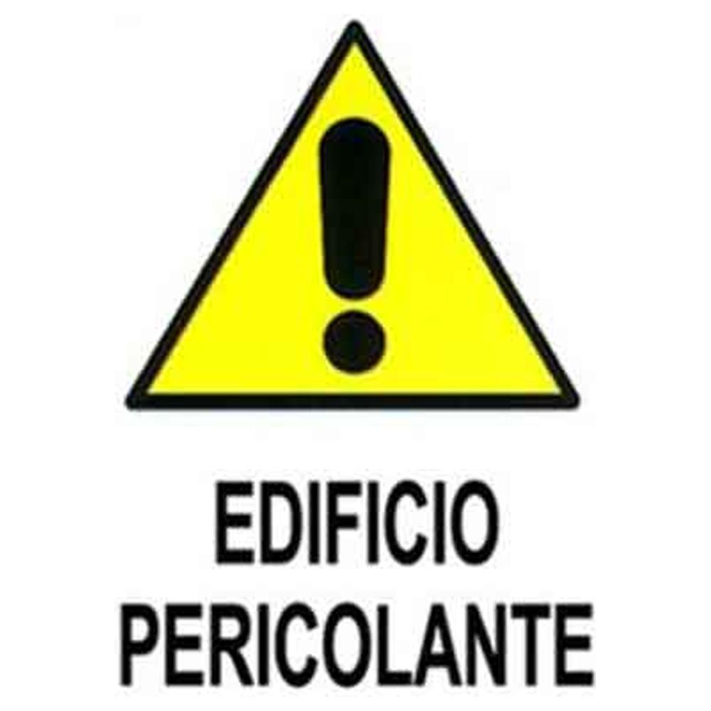 cartello  edificio pericolante  40x60 cm