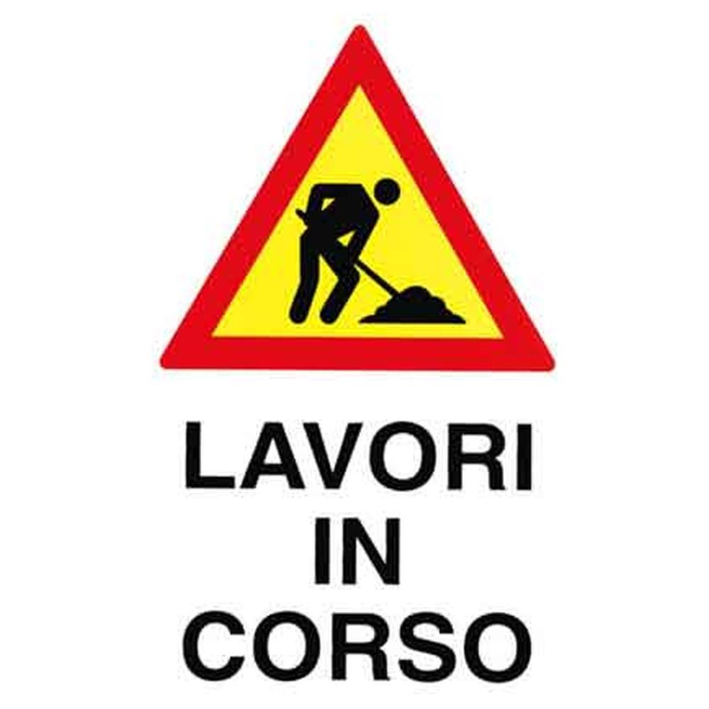 cartello  lavori in corso  40x60 cm