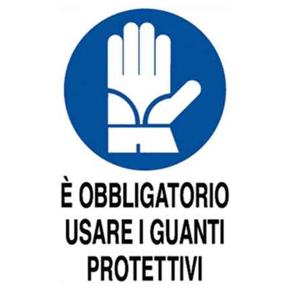 cartello  obbligatorio usare i guanti protettivi  40x60 cm