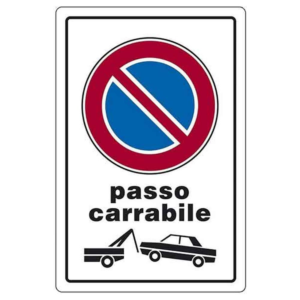 cartello  passo carrabile rimozione forzata  20x30 cm