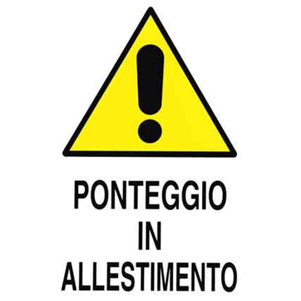cartello  ponteggio in allestimento  40x60 cm