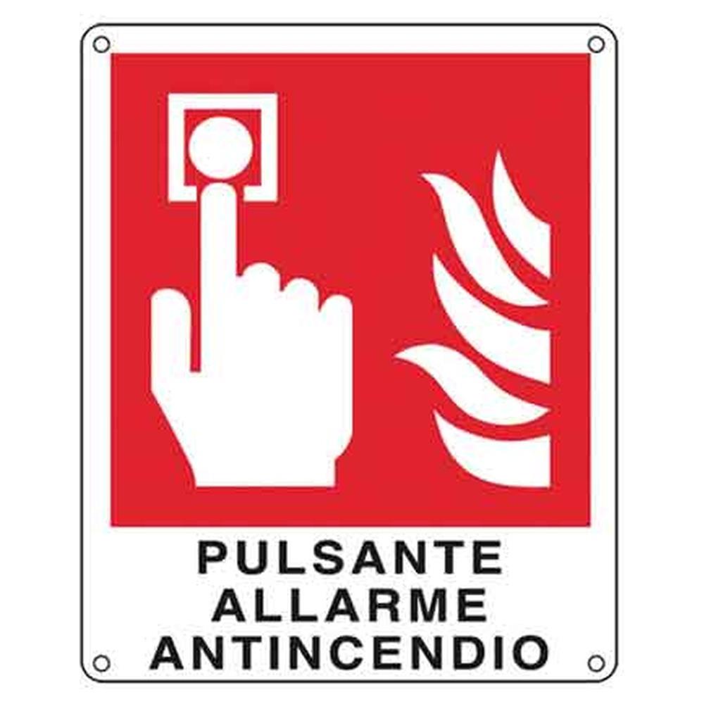 cartello  pulsante allarme antincendio  20x30 cm