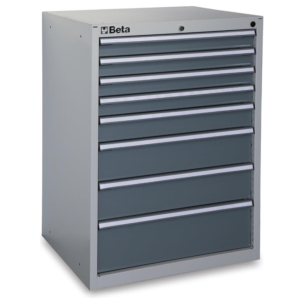 cassettiera fissa industriale con 8 cassetti beta c35/8gm