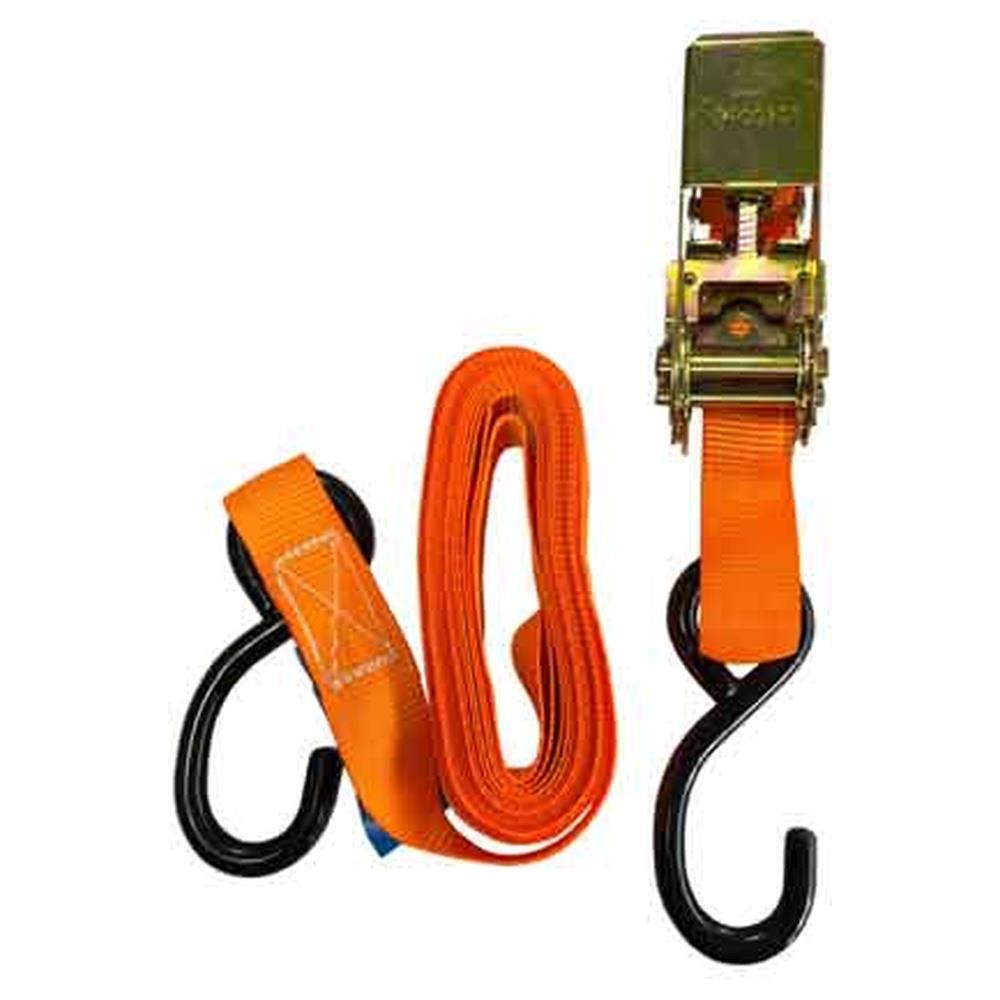 cinghia di ancoraggio con mini cricchetto e ganci 25 mm x 4 mt