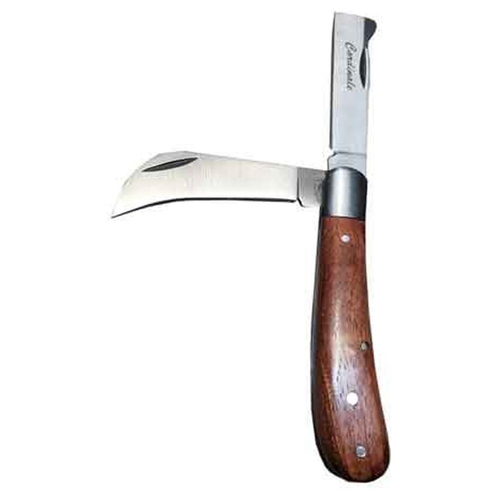 coltello da innesto doppia lama manico legno cardinale 16,5 cm