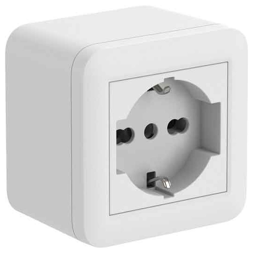 contenitore con presa schuko 'fixa' electraline colore bianco