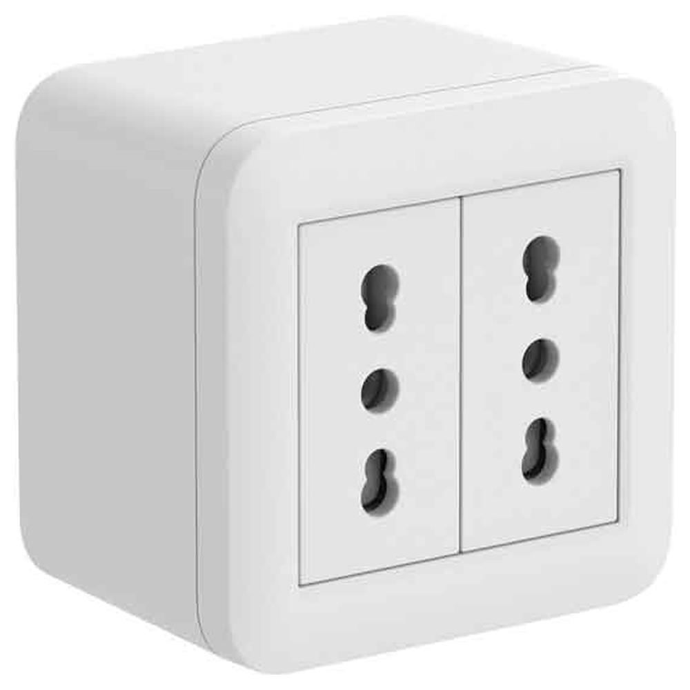 contenitore con prese bivalenti 'fixa' electraline colore bianco