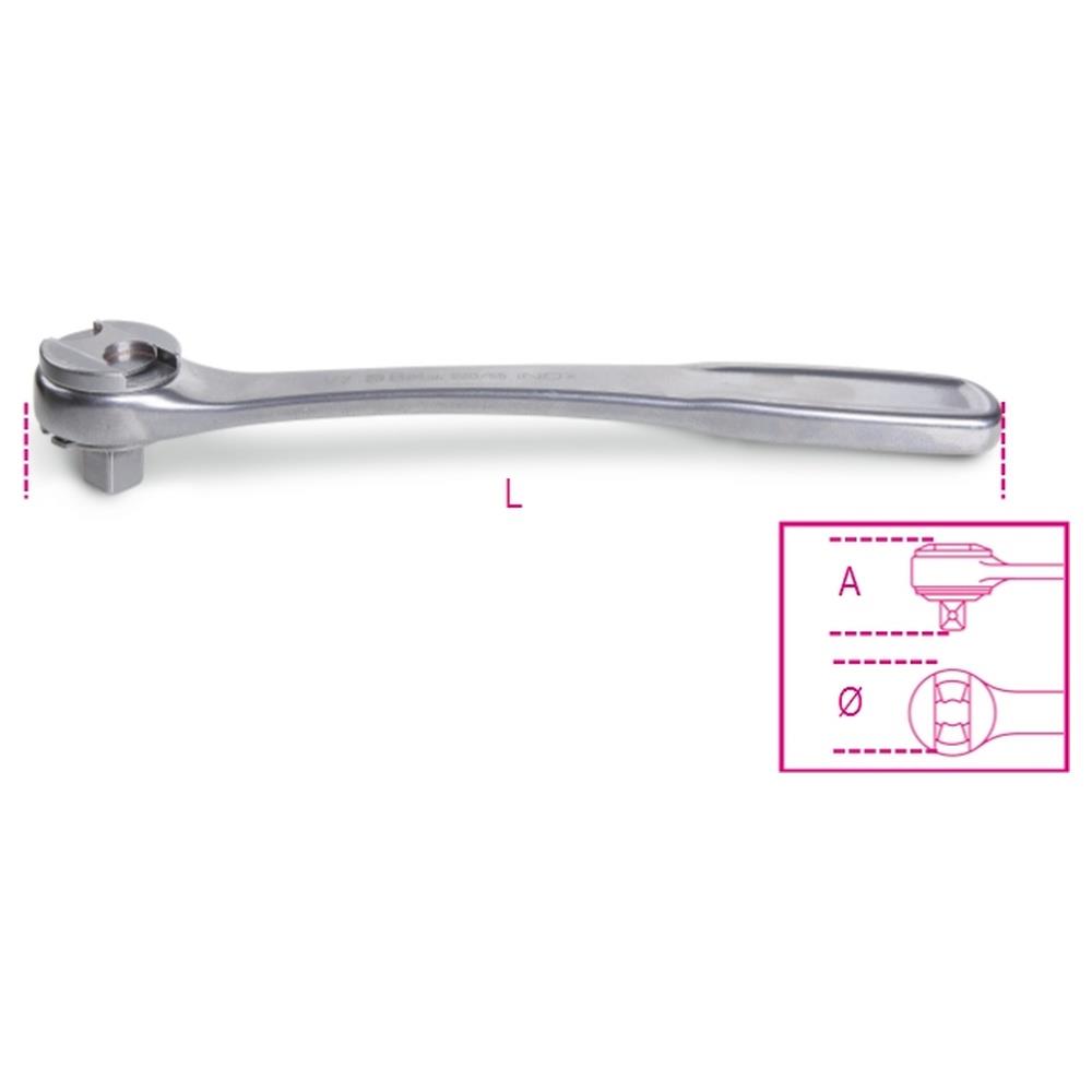 cricchetto reversibile con attacco quadro maschio 1/2" in acciaio inossidabile betainox 920/55inox