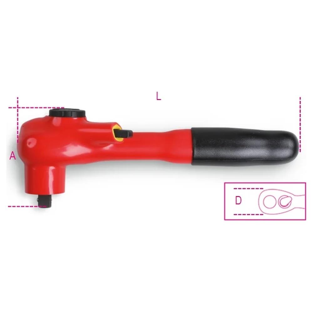 cricchetto reversibile con attacco quadro maschio 3/8” beta 910mq/55