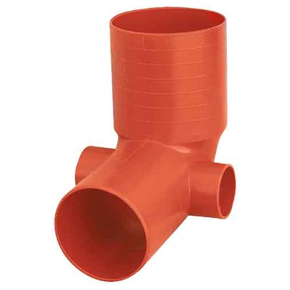 curva wc alta a 2 innesti in pvc arancio