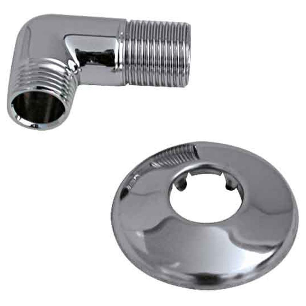 curvetta doccia ad angolo con rosone cromo m 1/2" x 1/2"