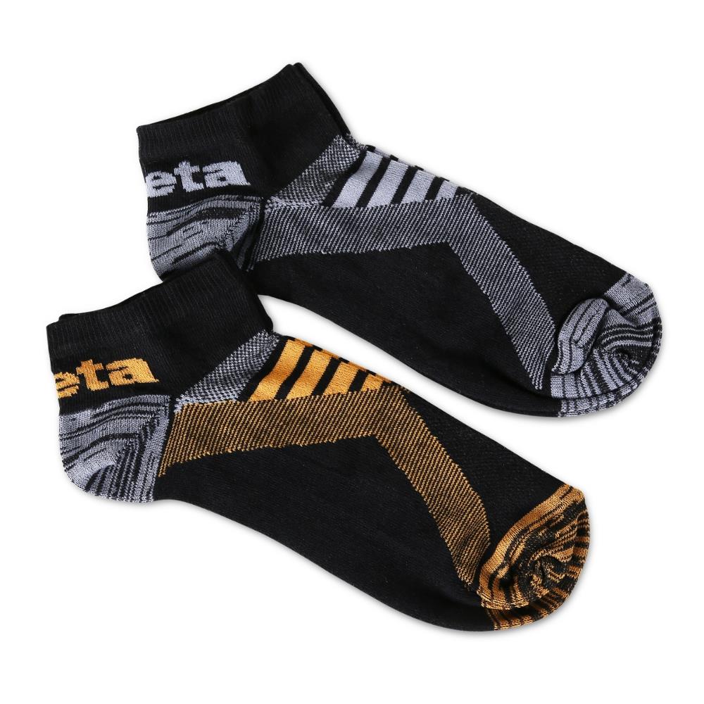 due paia di calzini sneaker con inserti in texture traspirante beta 7431p 39/42