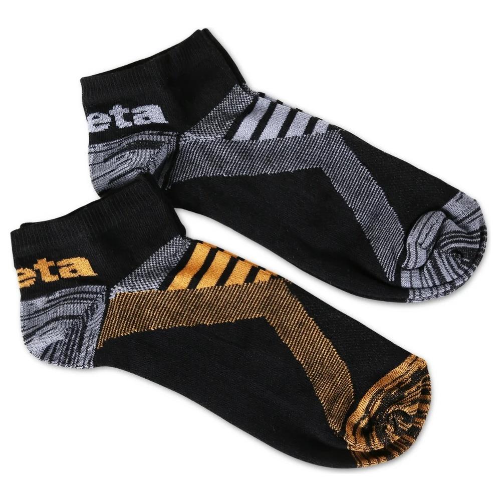 due paia di calzini sneaker con inserti in texture traspirante beta 7431p