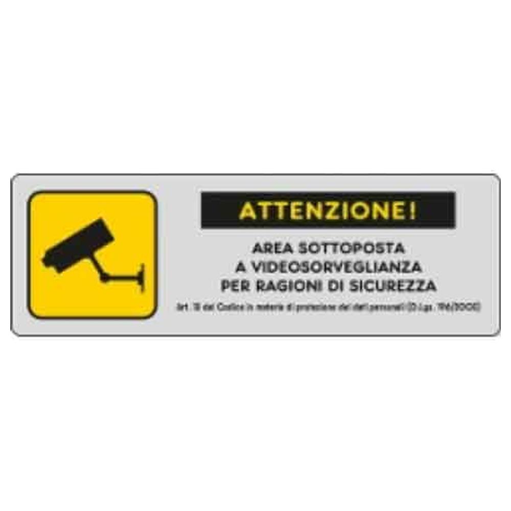 etichetta  area videosorvegliata  15x5 cm