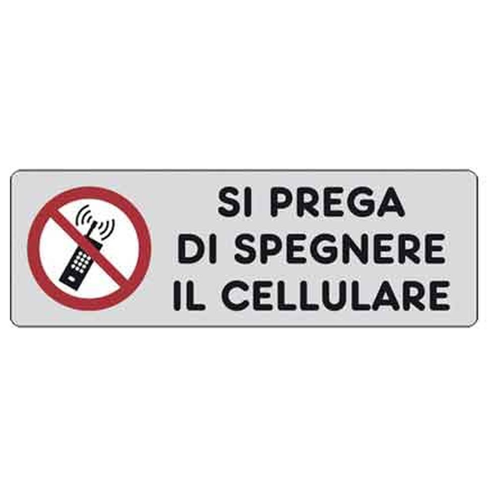 etichetta  si prega di spegnere i tel. cellulari  15x5 cm