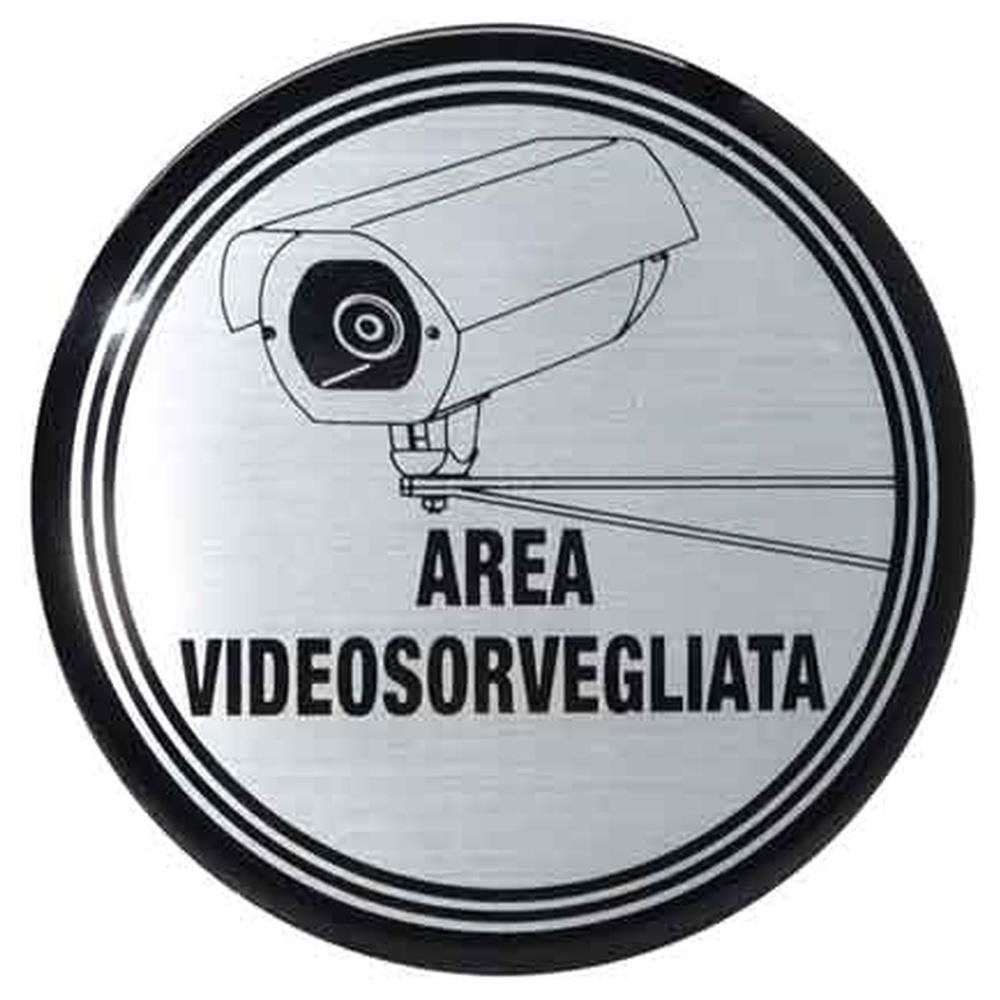 etichetta tonda  area videosorvegliata  ø 10 cm