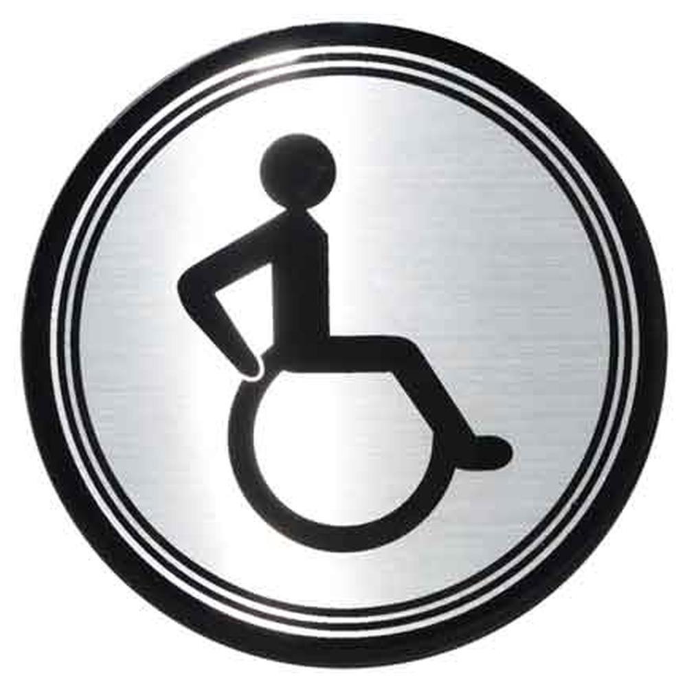 etichetta tonda 'toilette disabili' ø 10 cm - pz 5