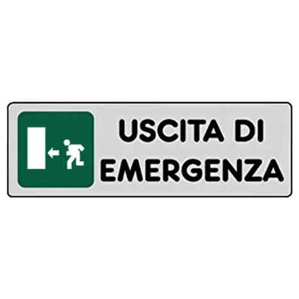 etichetta  uscita di emergenza sx  15x15 cm
