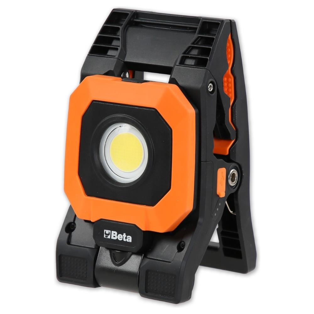 faretto a pinza ricaricabile, 4 intensità luminose, orientabile, ricarica usb. beta 1838clamp