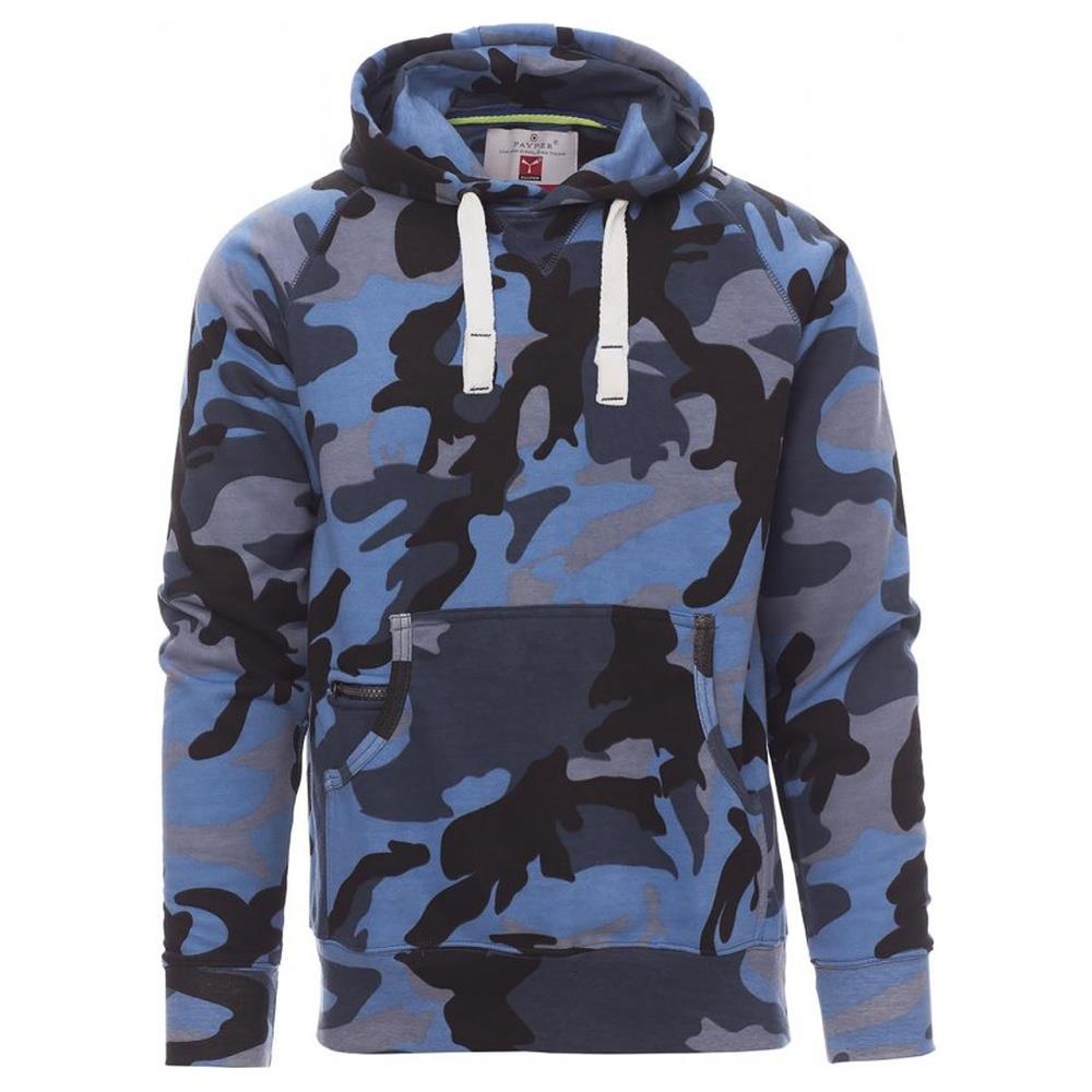 felpa con cappuccio payper atlanta+ blu mimetico xs