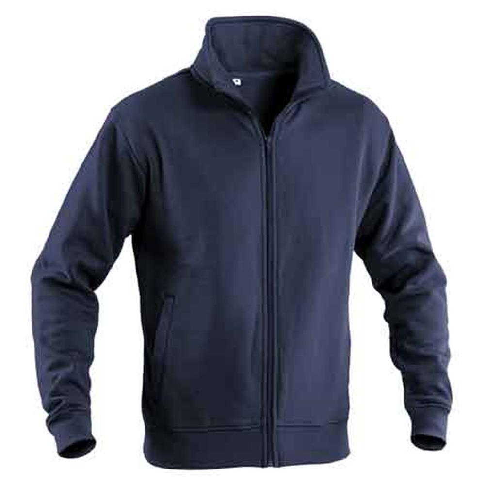 felpa con full zip blu