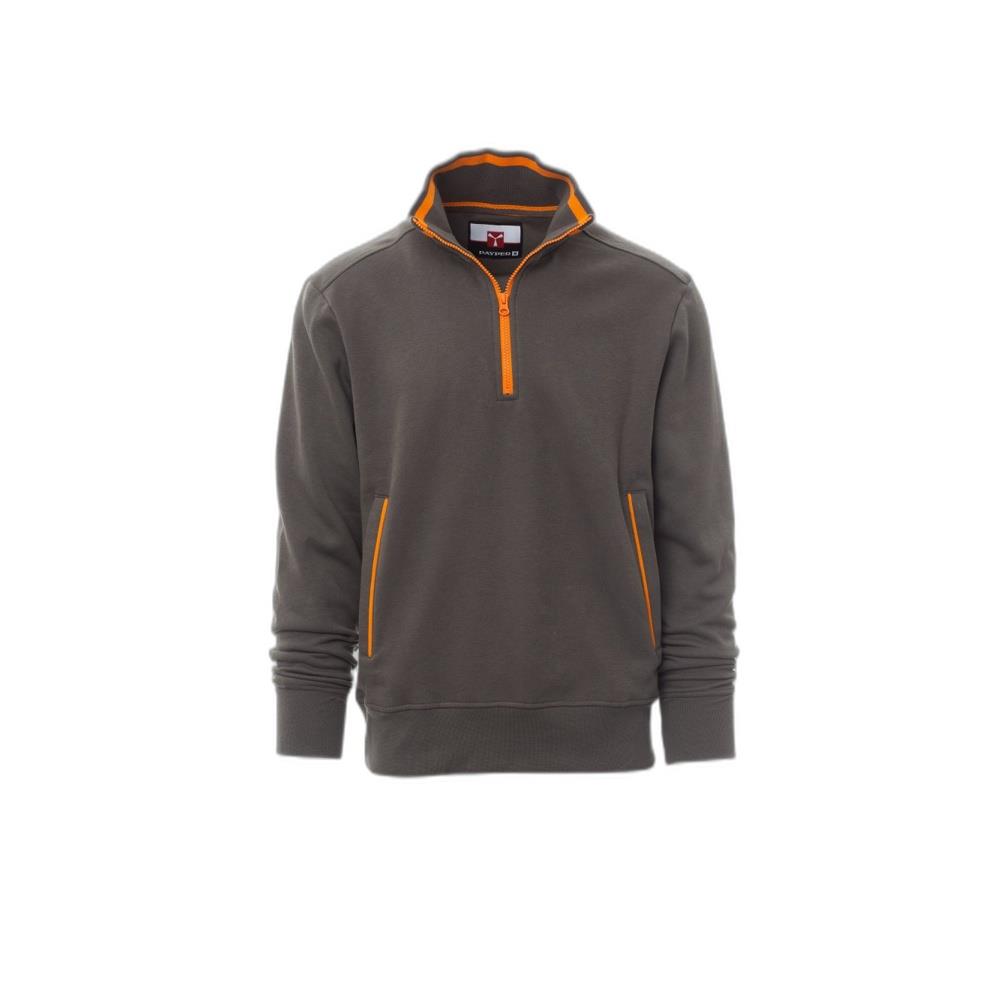 felpa con mezza zip payper rio smoke/arancione xs