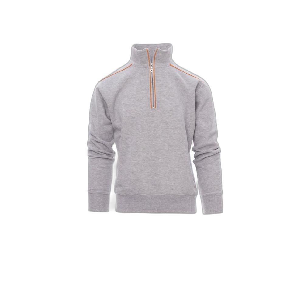 felpa con mezza zip payper vancouver grigio melange/arancione s