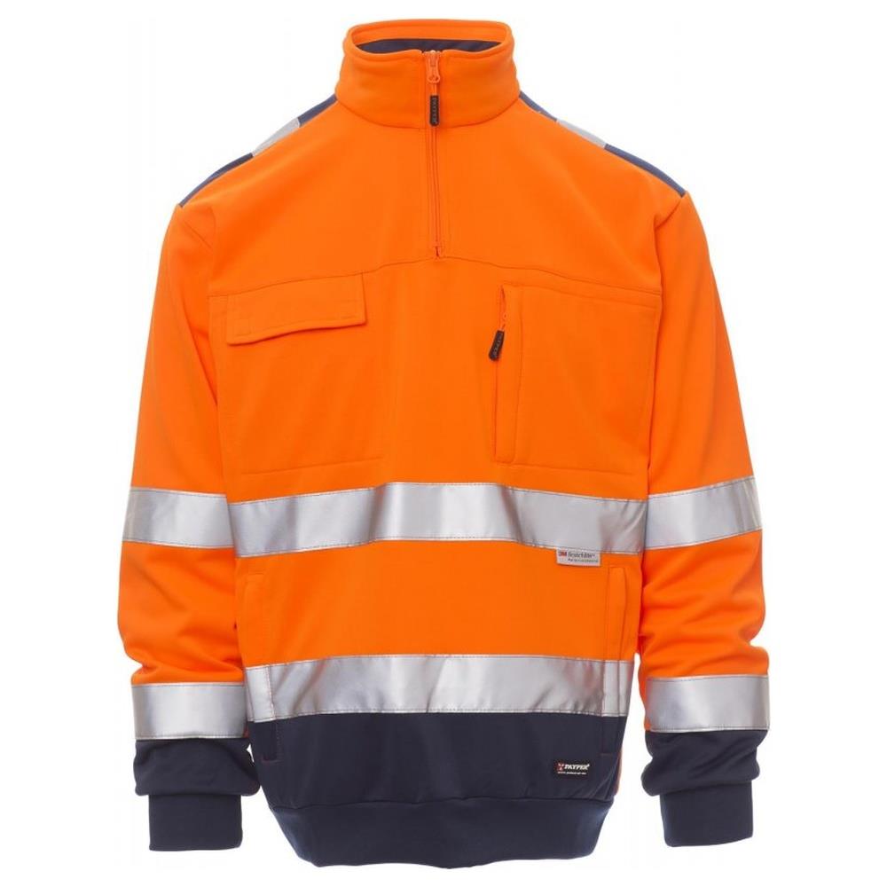 felpa con mezza zip payper vision arancione fluo/navy s