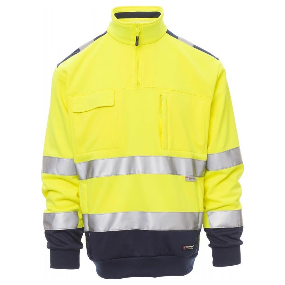 felpa con mezza zip payper vision giallo fluo/navy s