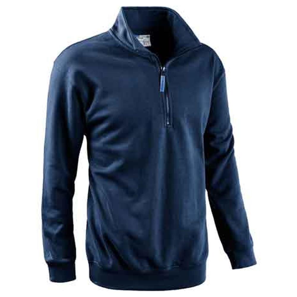 felpa con zip corta blu
