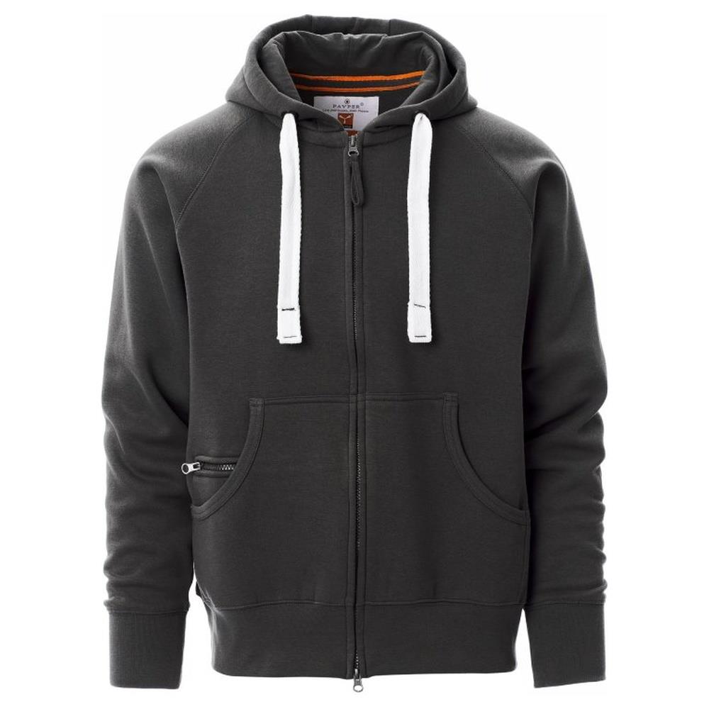 felpa con zip intera e cappuccio  payper dallas+ antracite xs