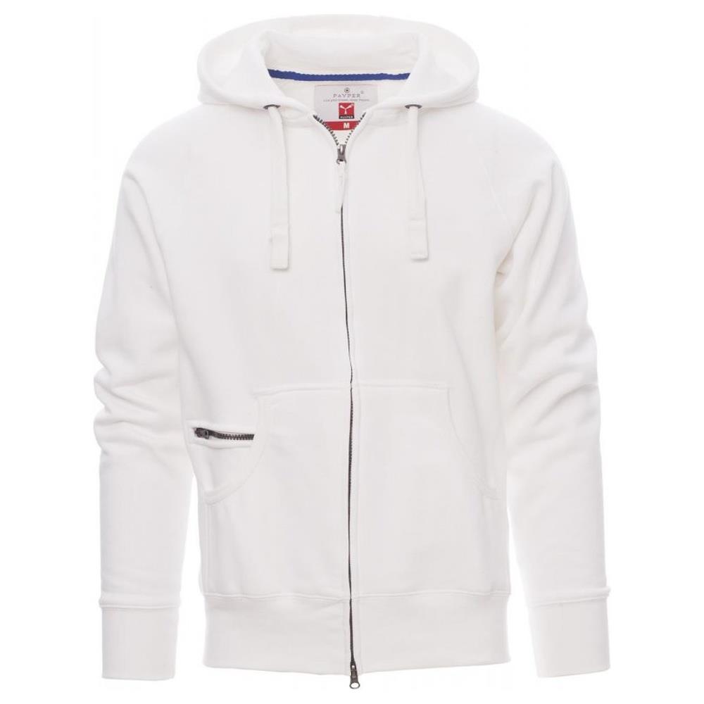 felpa con zip intera e cappuccio  payper dallas+ bianco xs