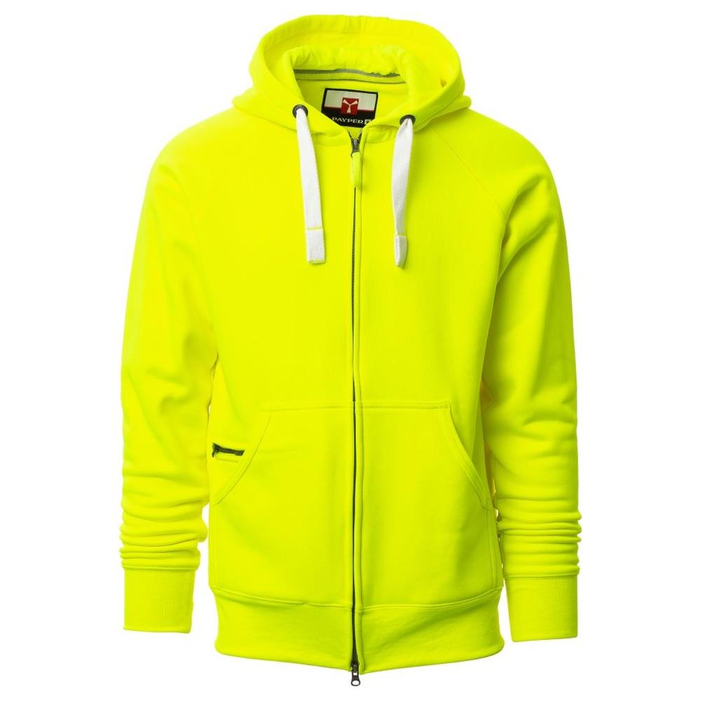 felpa con zip intera e cappuccio  payper dallas+ giallo fluo xs