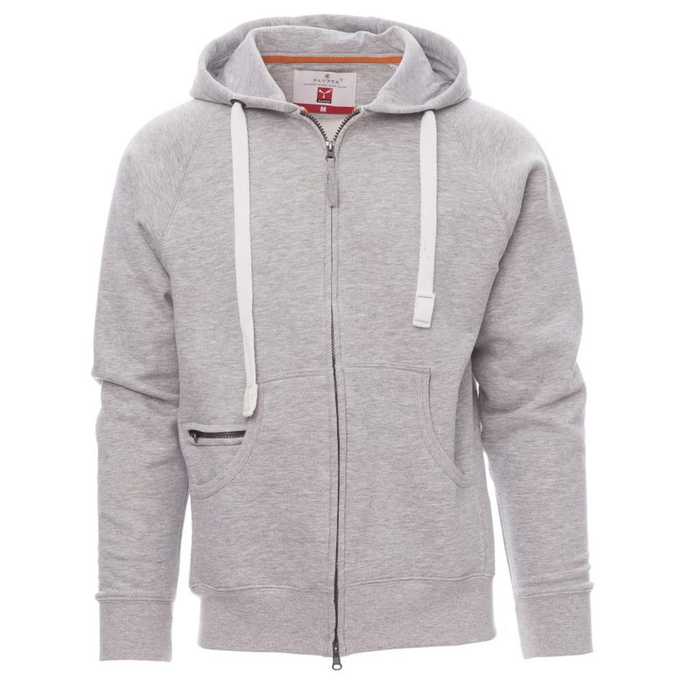 felpa con zip intera e cappuccio  payper dallas+ grigio melange xs