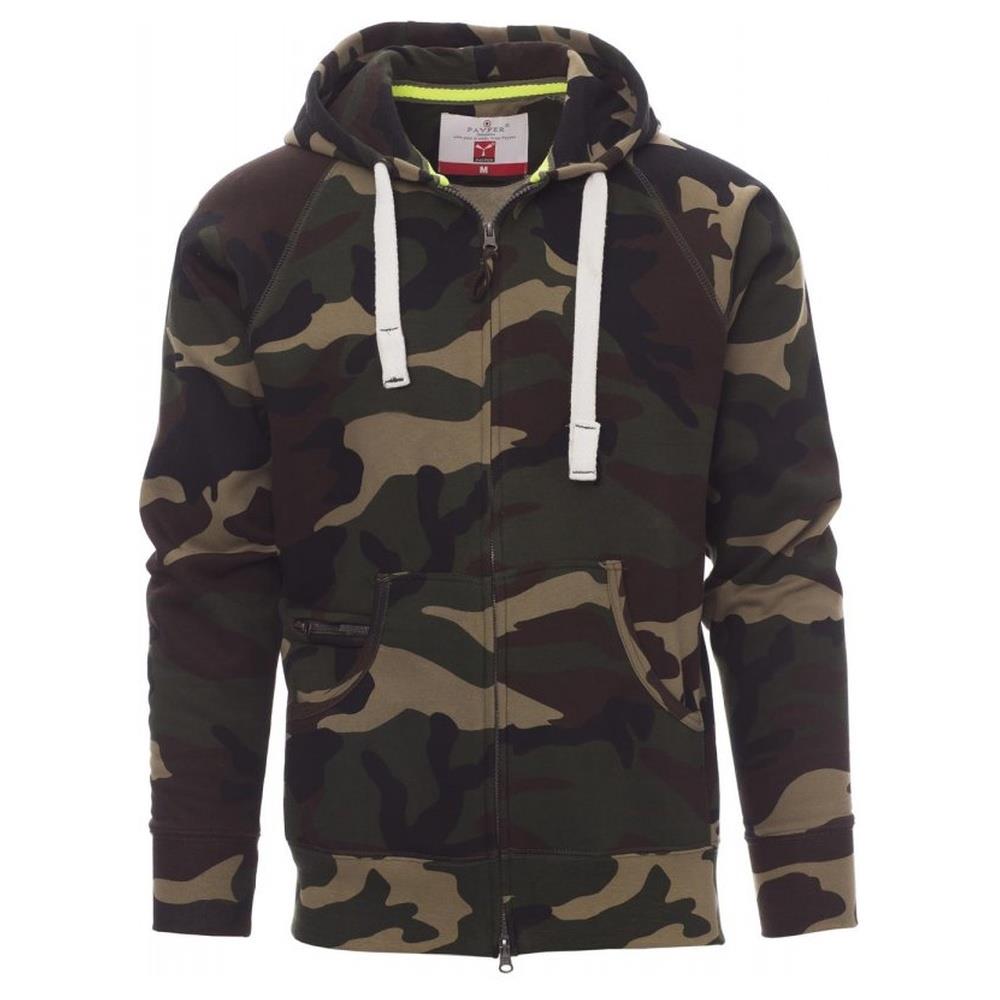 felpa con zip intera e cappuccio  payper dallas+ mimetico xs