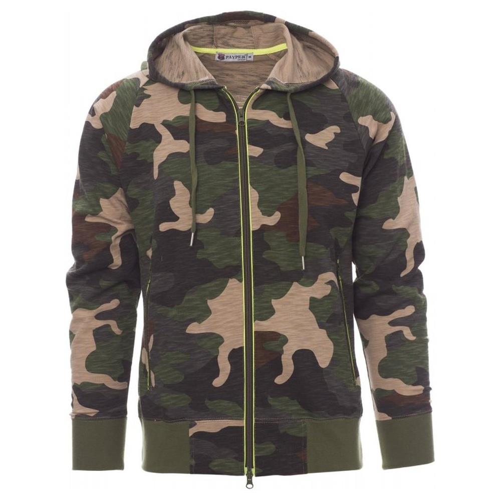 felpa con zip intera e cappuccio payper freestyle mimetico s