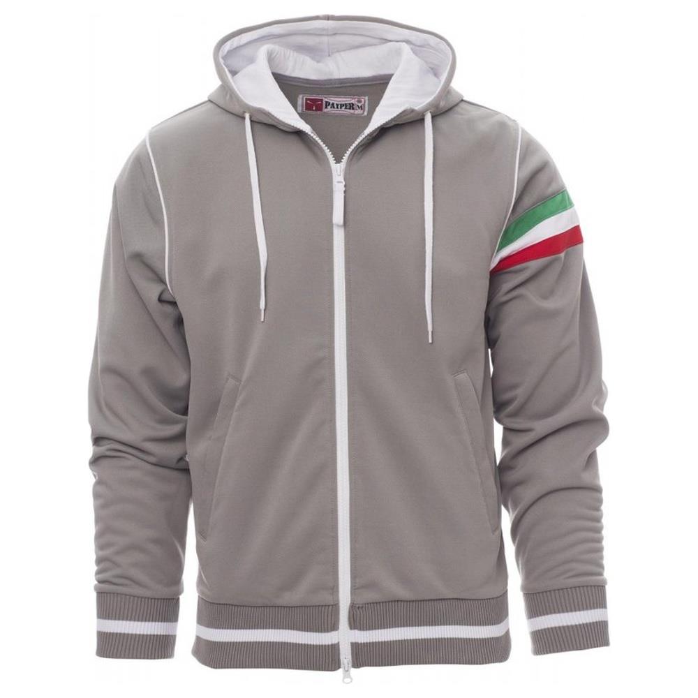 felpa con zip intera e cappuccio payper nevada grigio/bianco s