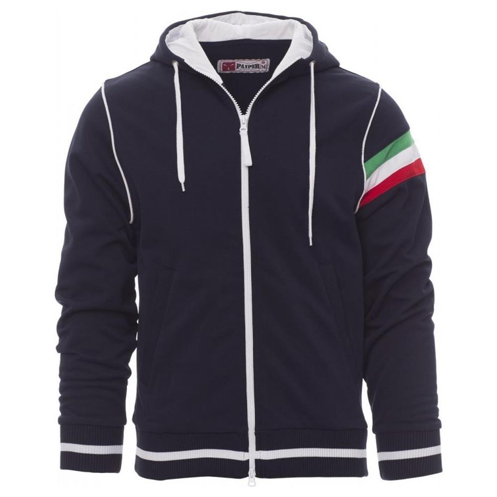 felpa con zip intera e cappuccio payper nevada navy/bianco s