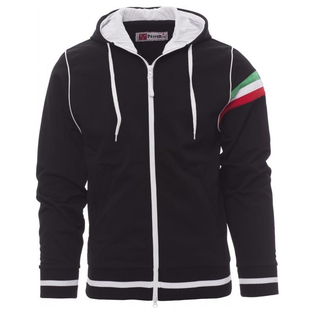 felpa con zip intera e cappuccio payper nevada nero/bianco s