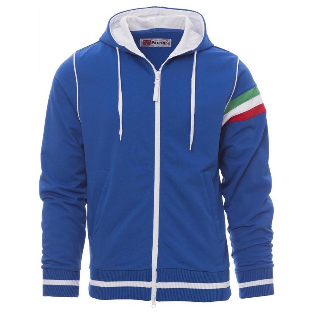 felpa con zip intera e cappuccio payper nevada royal/bianco s