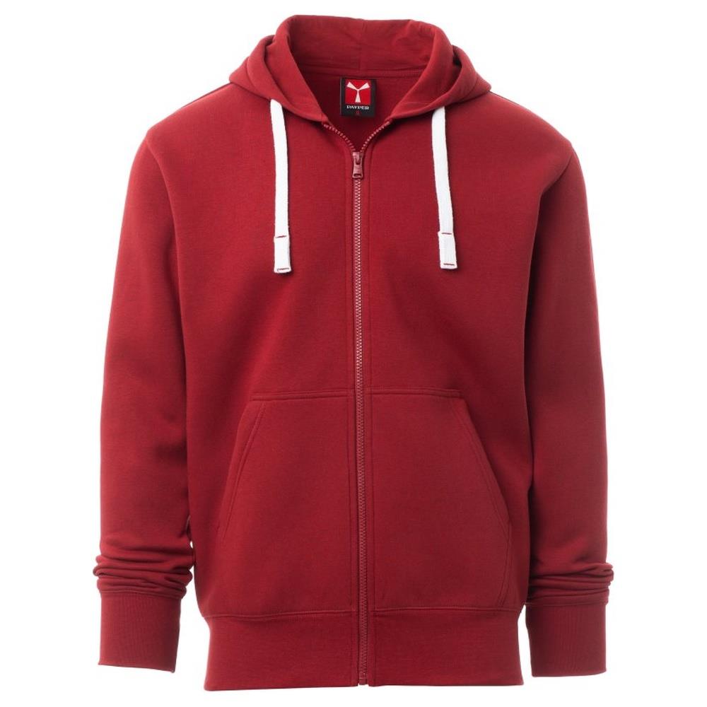 felpa con zip intera e cappuccio payper portland bordeaux xs