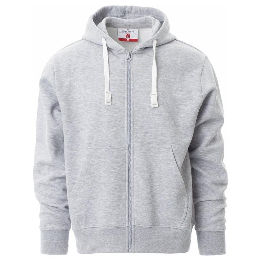 felpa con zip intera e cappuccio payper portland grigio melange xs