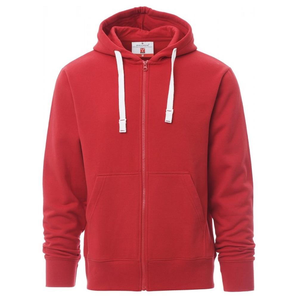felpa con zip intera e cappuccio payper portland rosso xs