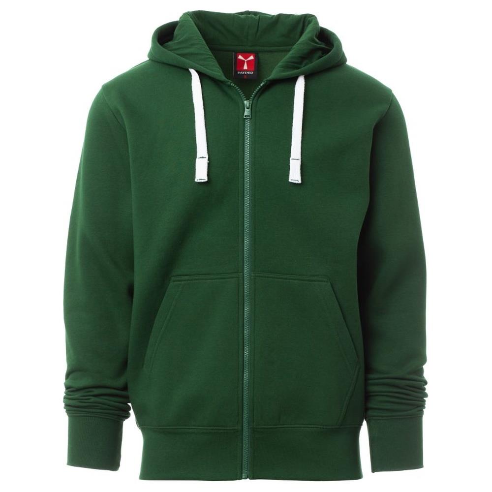 felpa con zip intera e cappuccio payper portland verde xs