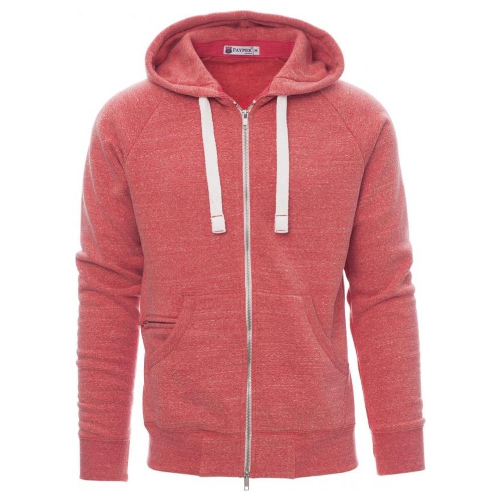 felpa con zip intera e cappuccio payper urban rosso melange s